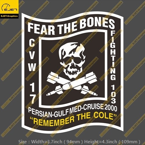 Jolly Rogers VF-103 Remember The Cole Vinyl Sticker Luggage laptop Car