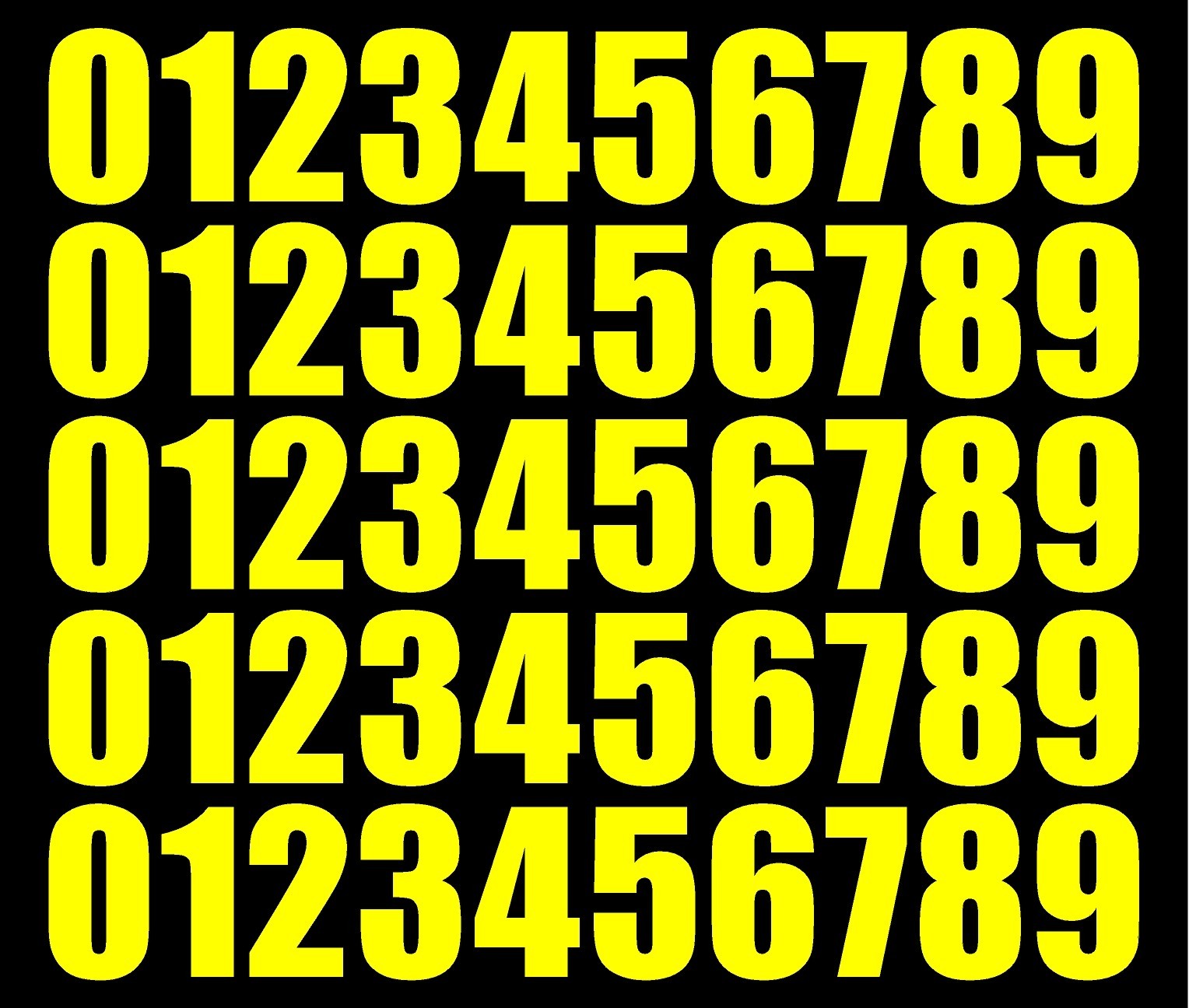 0 1 2 3 Numbers Die Cut Vinyl Decals Waterproof Many Colors and Sizes