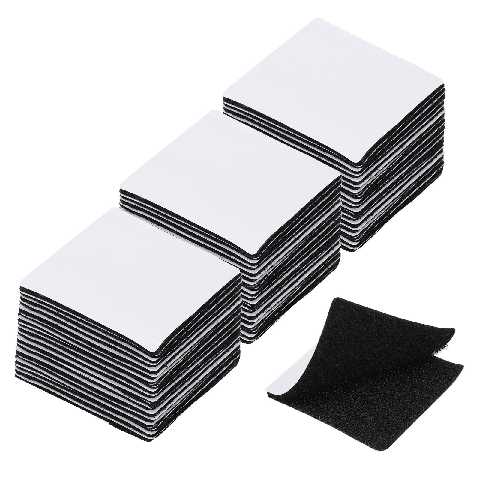 2.4×2.4 Inches Hook and Loop Dots 40 Sets Square Self Adhesive Tape Black
