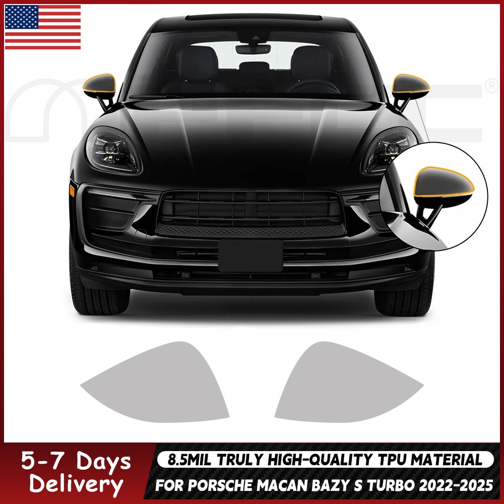 Headlight Mirror Precut Paint Protection Film PPF For Porsche Macan Base 2022-24
