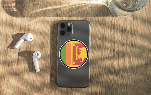 Sri Lanka Flag Circle Sticker Decal