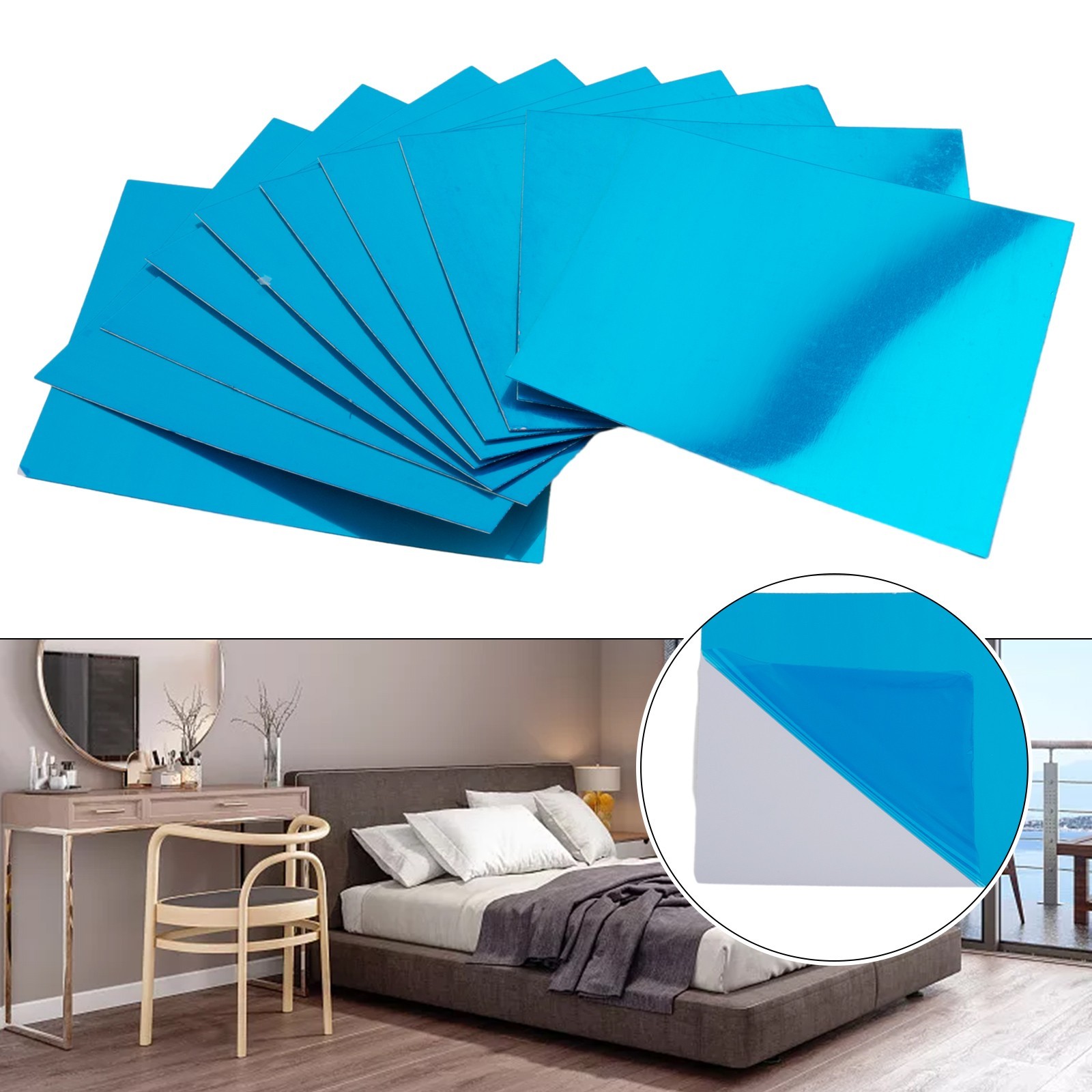 None Mirror Stickers Wall Stickers None 10 X 10cm 10CM Glass Home Decor