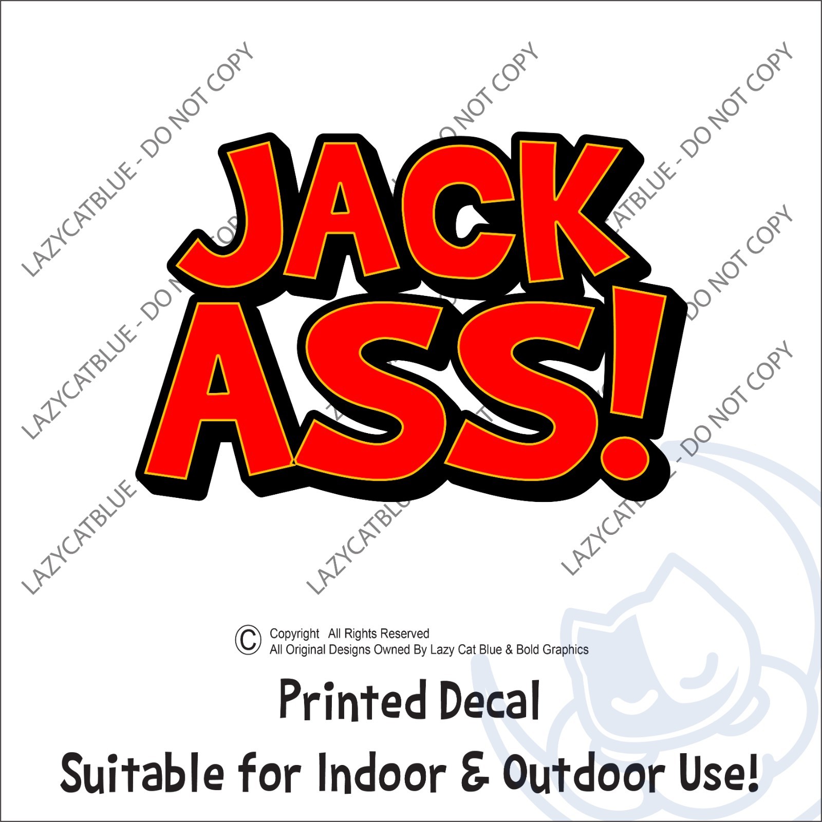 Jack Ass Decal Sticker Printed Die Cut Jackass Funny Insult Name Donkey Adulting
