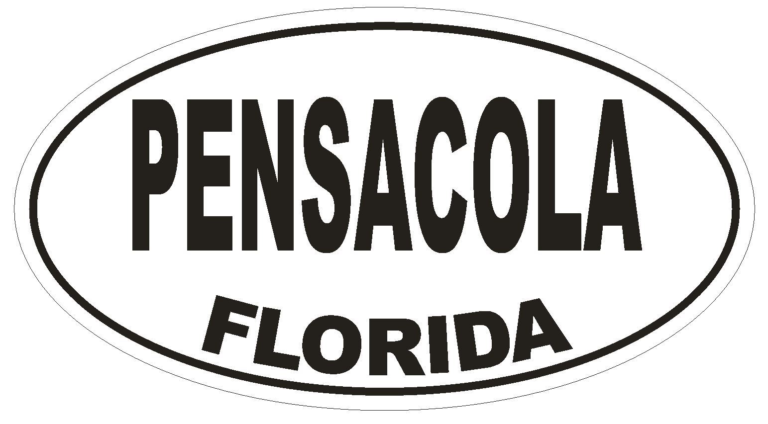 Pensacola Florida Oval Bumper Sticker or Helmet Sticker D1584 Euro Oval