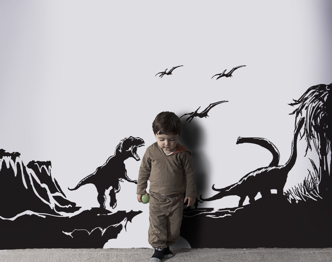 Jurassic Dinosaur Wall Decal. Dino World for Kid's Playroom Decor. #GFoster170