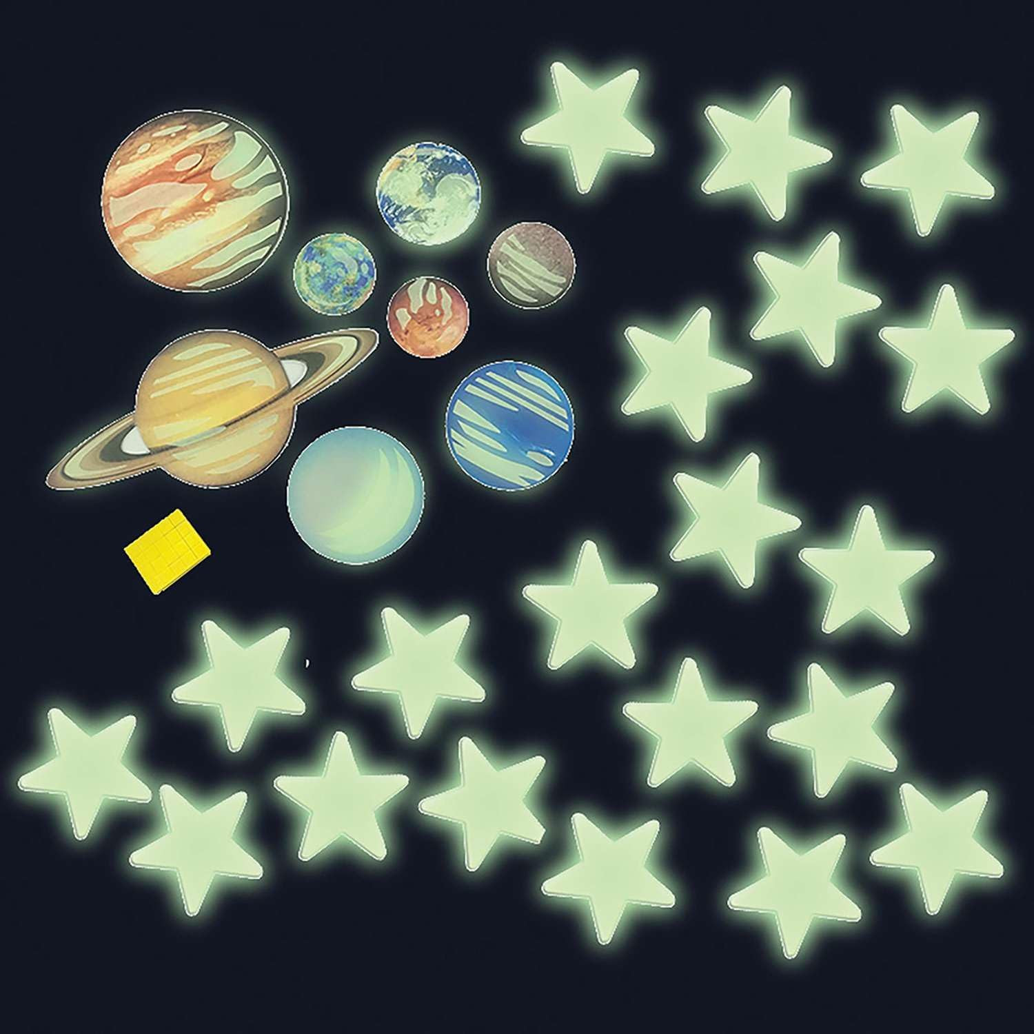 : Glow: Planets & Nova Star – 20 Glow-in-The-Dark Wall & Ceiling Stick-Ons, L…