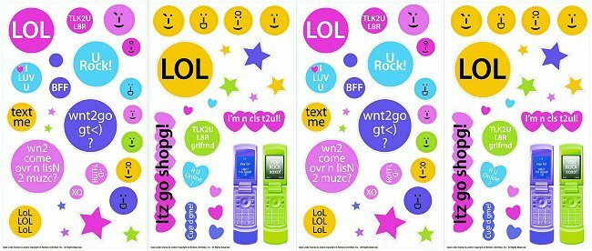 TECHIE GIRL Cell Phone Text Texting 94 Wall Stickers Decals Appliques