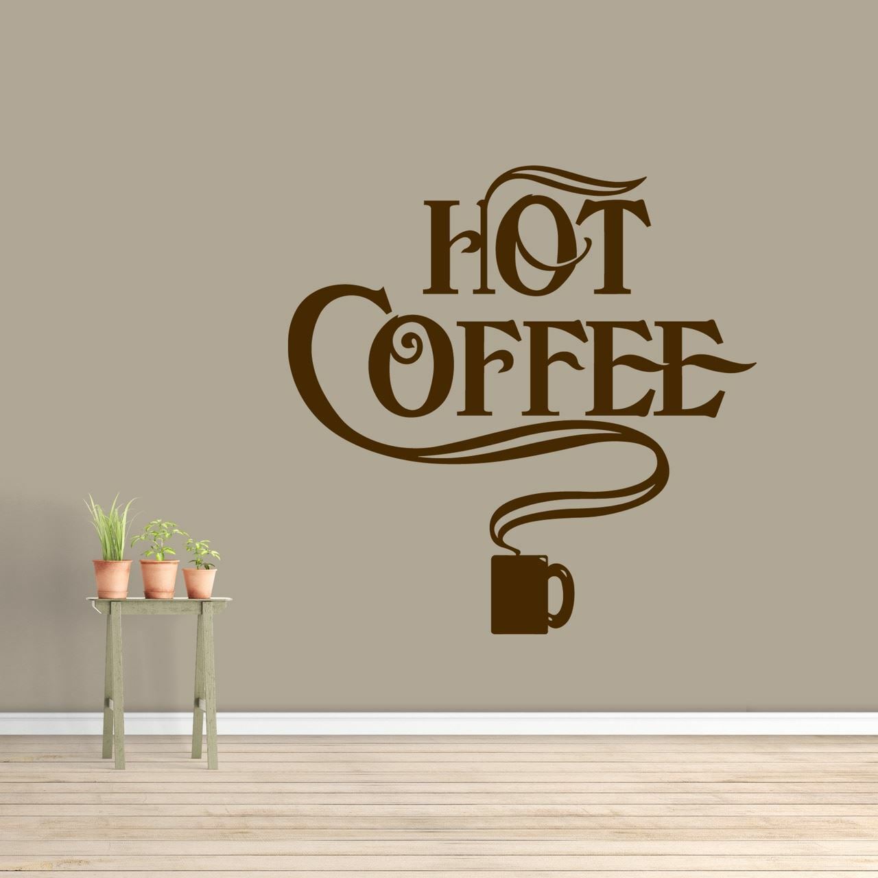Hot Coffee Wall Decal – Kitchen, Dining, Cafe, Drinks, Wall Art, Sticker, Decor