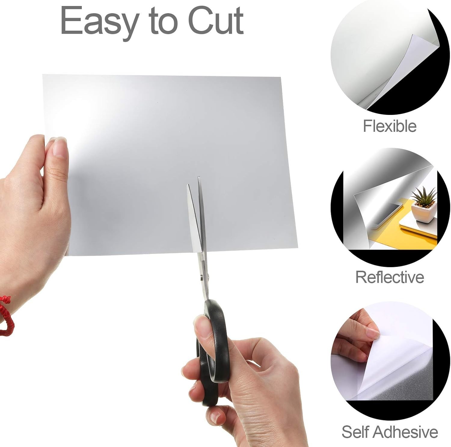 Reflective Mirror Stickers – 50 Pieces, 6×9 Inches
