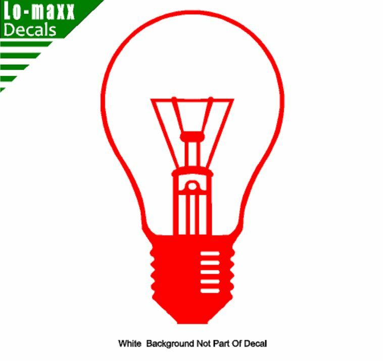 Light Bulb Graphic Art High Quality Various Sizes & Colors Die Cut Vinyl Decal