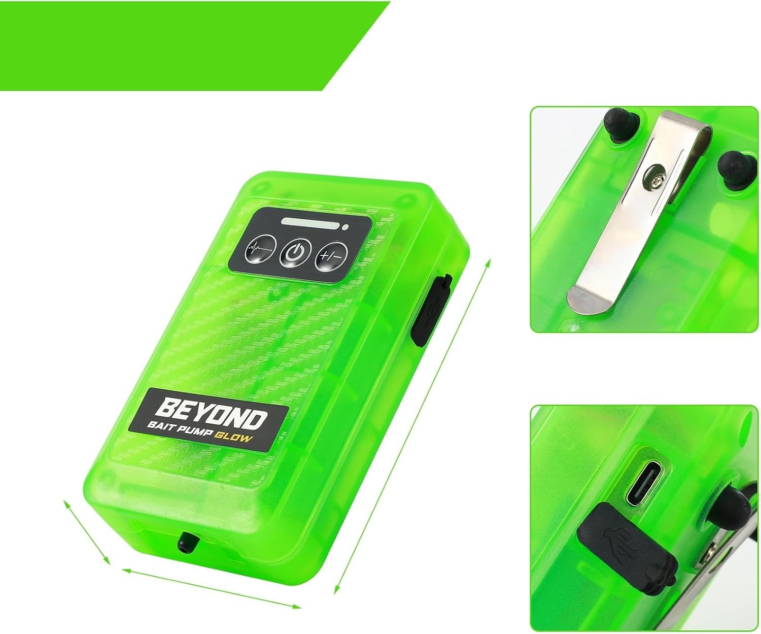 Beyond Bait Pump Rechargeable Aerator Portable Glow in the Dark Bubbler 4 Speed
