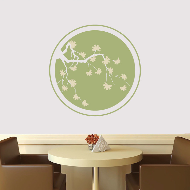 Tree Branch Circle Wall Decal Wallpaper Floral Plant Life Removable Design, b32