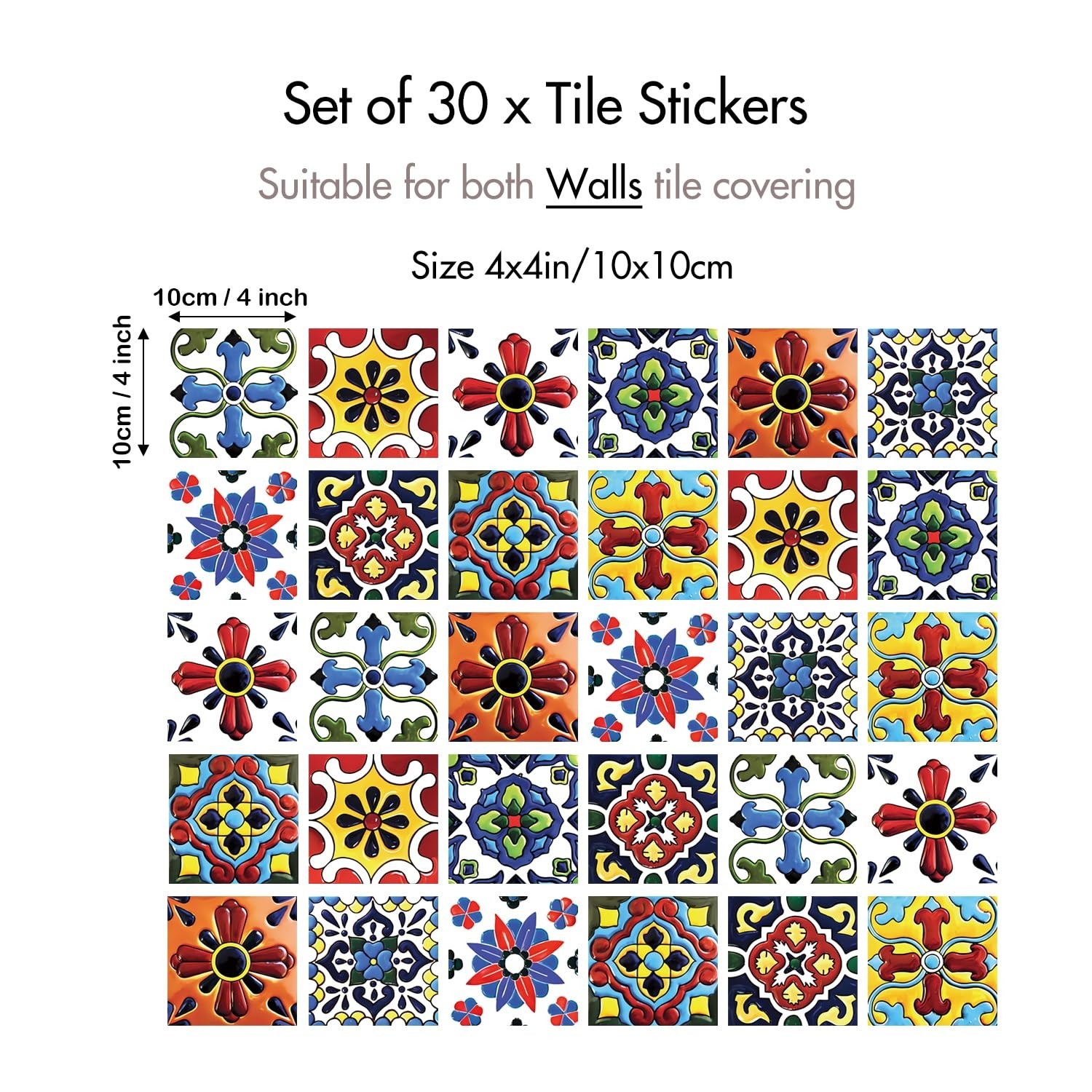 Boho Talavera Peel and Stick Tile Stickers – Easy DIY Backsplash for Kitchen …