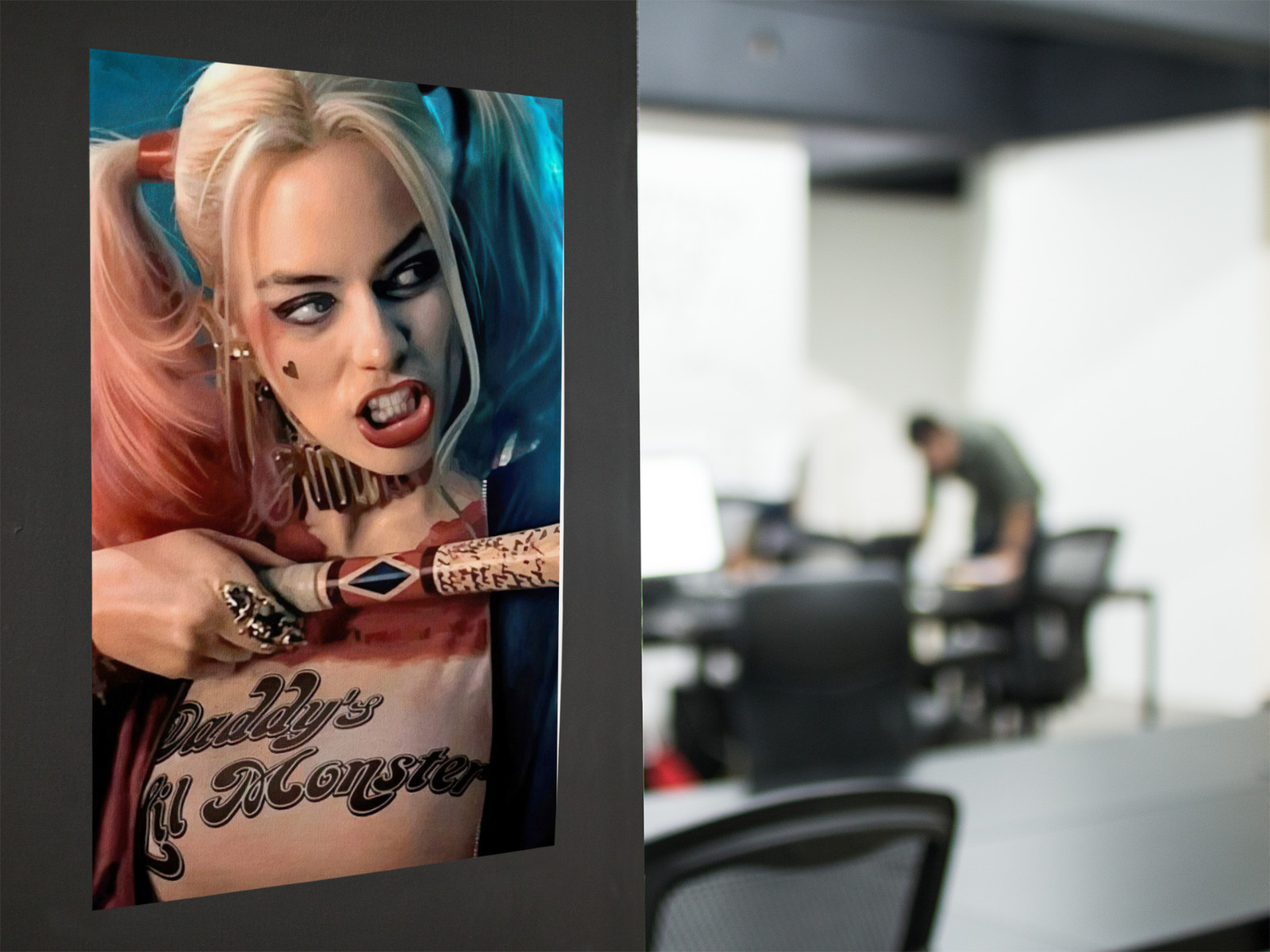 Harley Quinn Baseball Bat Wall Vinyl Decal Wall Decor Removable Adhesive Backing