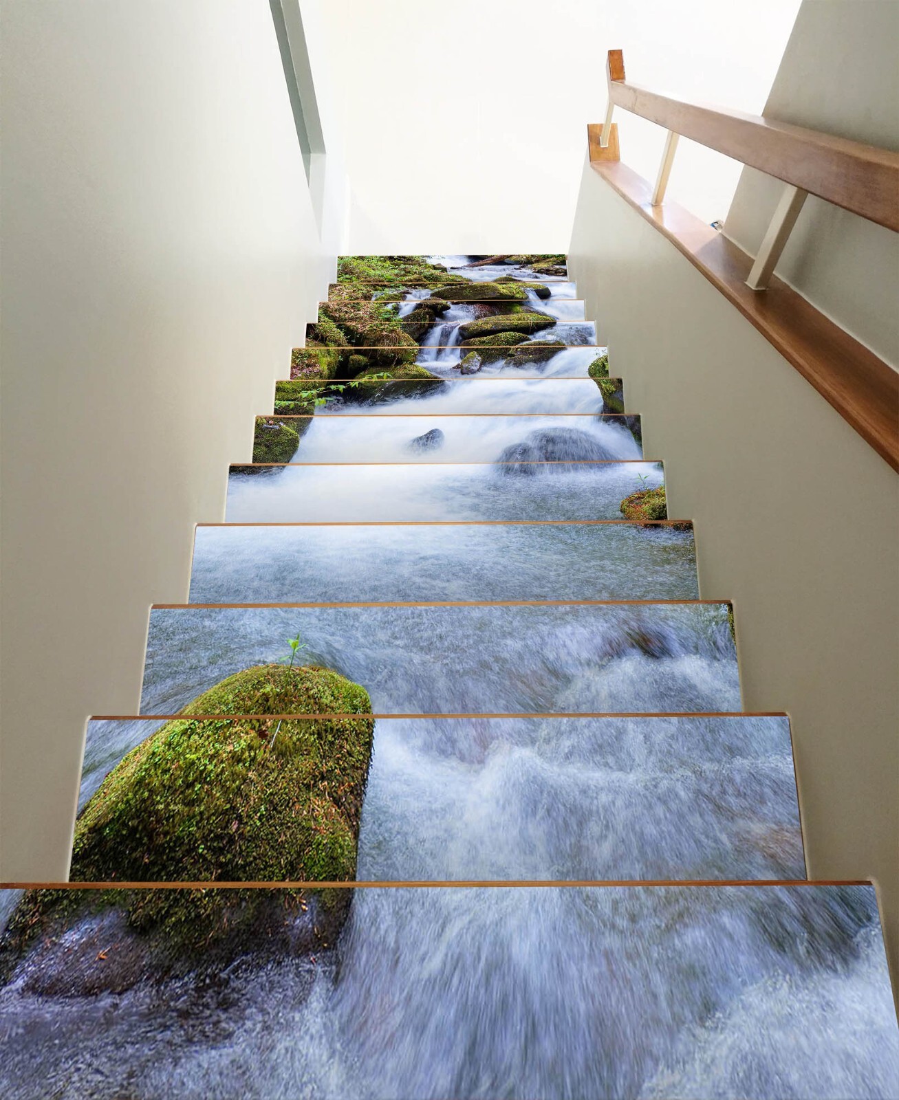 3D Elegant Creek W098 Stairs Risers Decoration Photo Mural Vinyl Wallpaper Vera