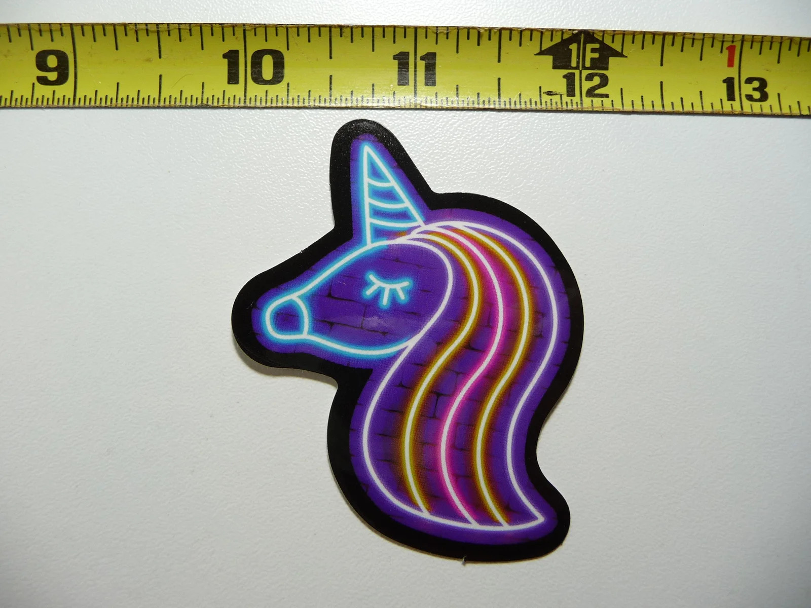 NEON SMALL STICKER DECAL UNICORN HORN MANE LAPTOP FUNNY DECORATION