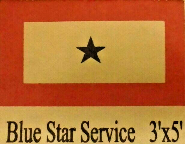 1 BLUE SERVICE STAR FLAG 3X5 HIGH QUALITY FABRIC *