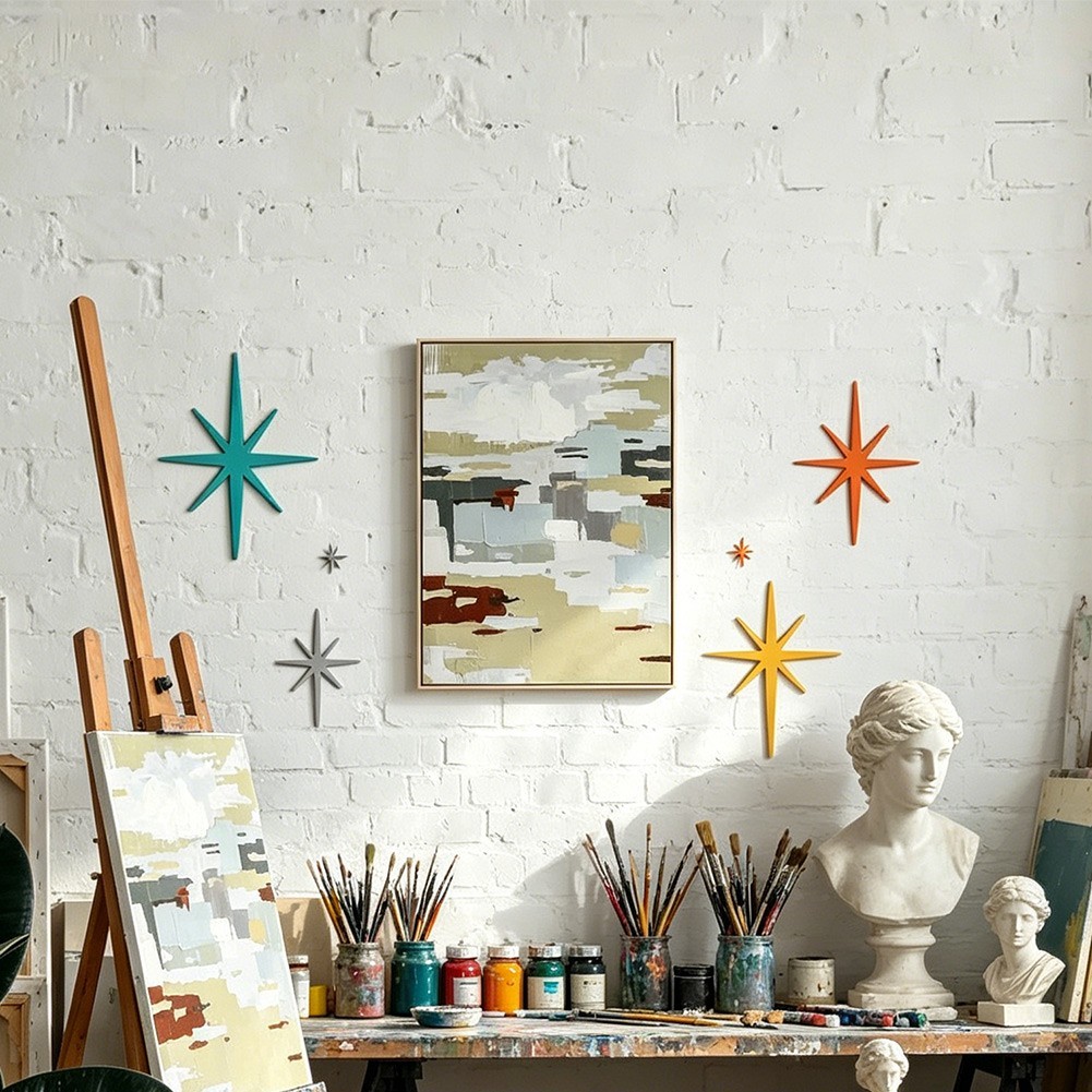 4-Pack Metal Star Silhouette Wall Decor for Garden Patio and For Home Walls