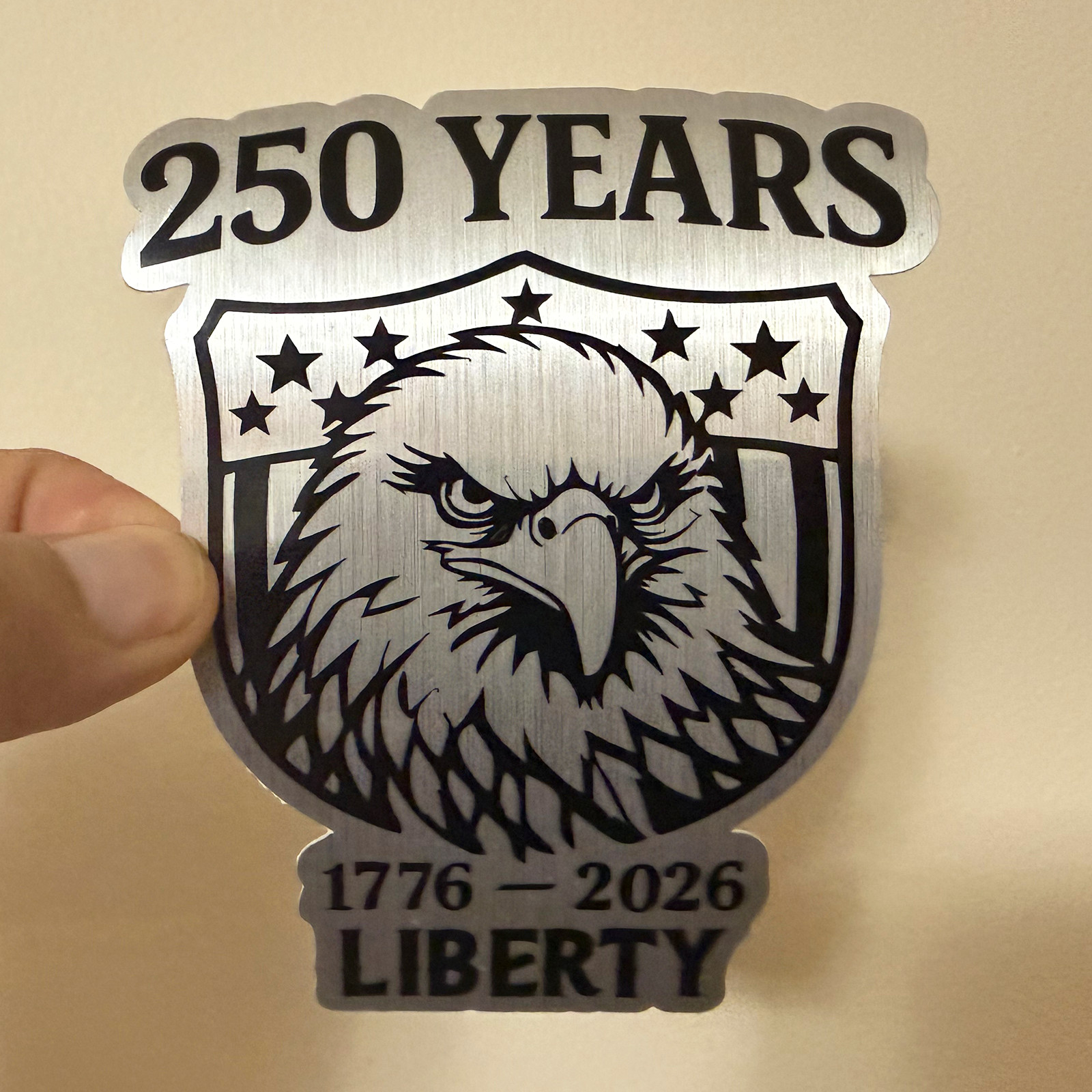 250 Years Patriotic Eagle Sticker Metallic American Freedom Vinyl Decal Waterpro