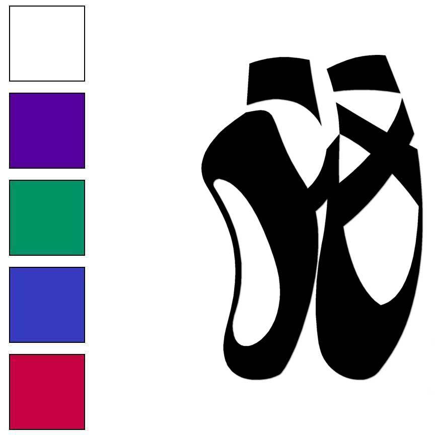 Ballet Shoes Dance, Vinyl Decal Sticker, Multiple Colors & Sizes #6892