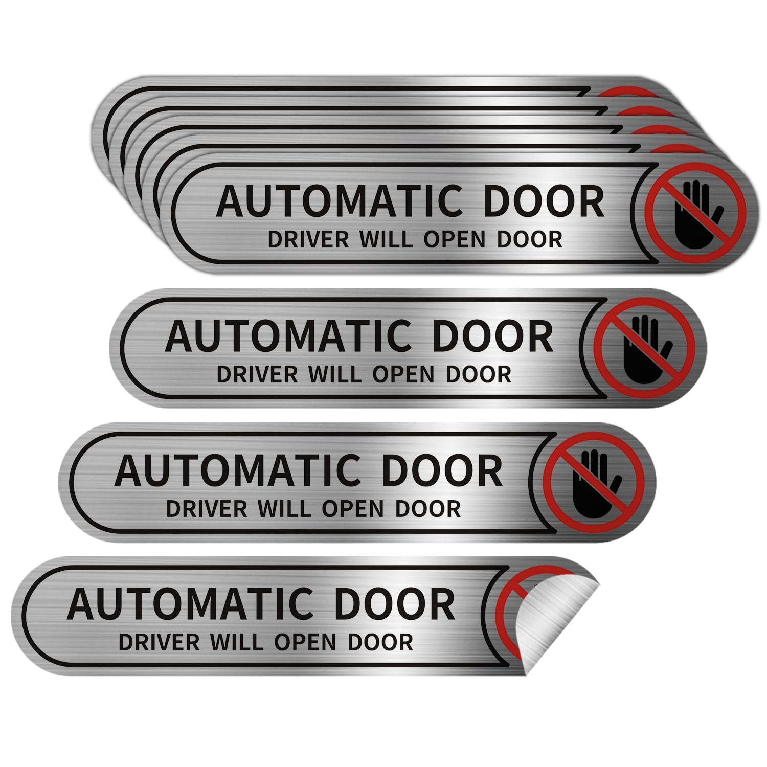 8 Pieces Automatic Door Driver Will Open Door Stickers for Cars, Brushed Silv…