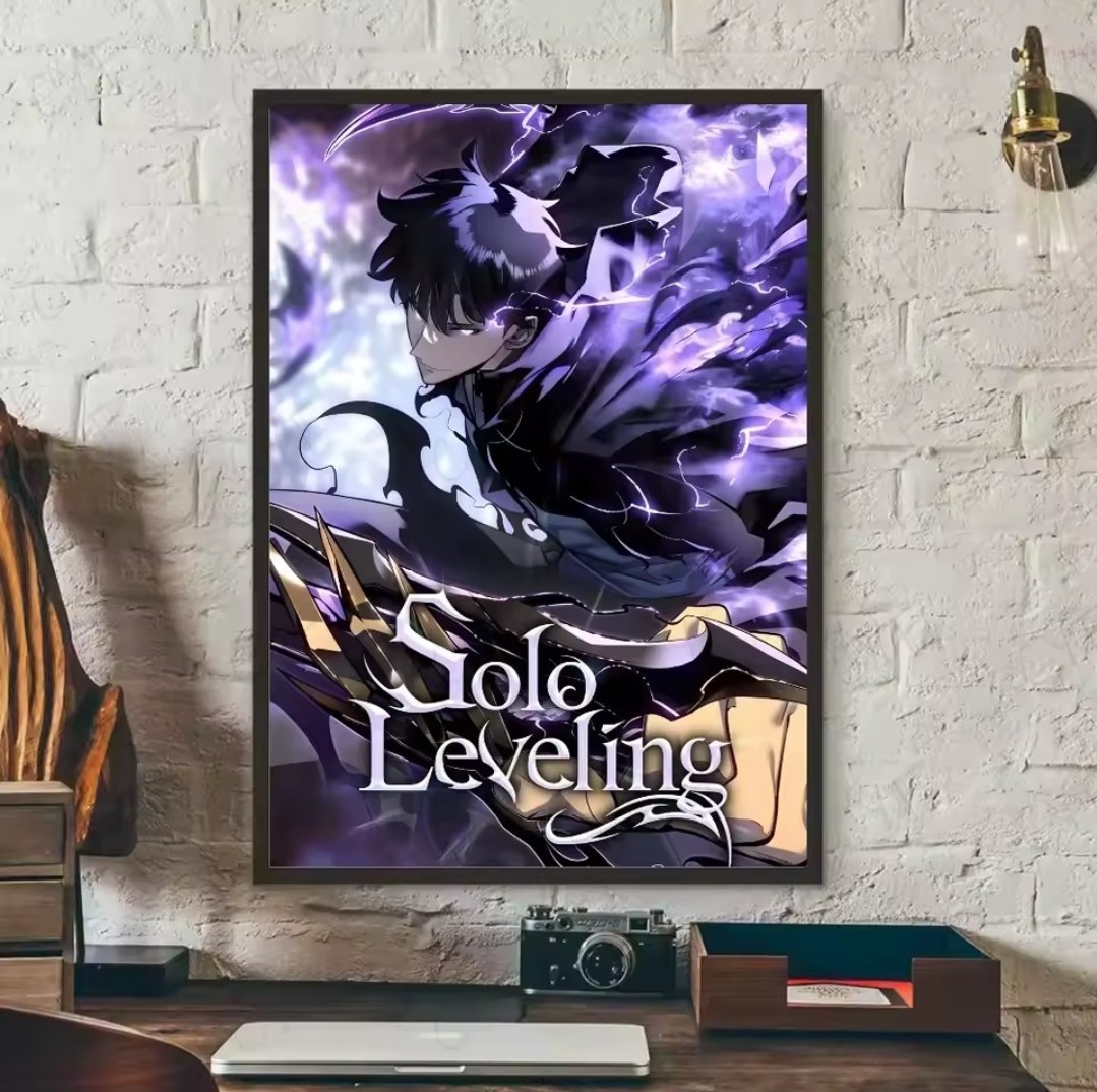 Solo Leveling Poster Wall Art Sun Jinwoo Canvas Cotton Unframed