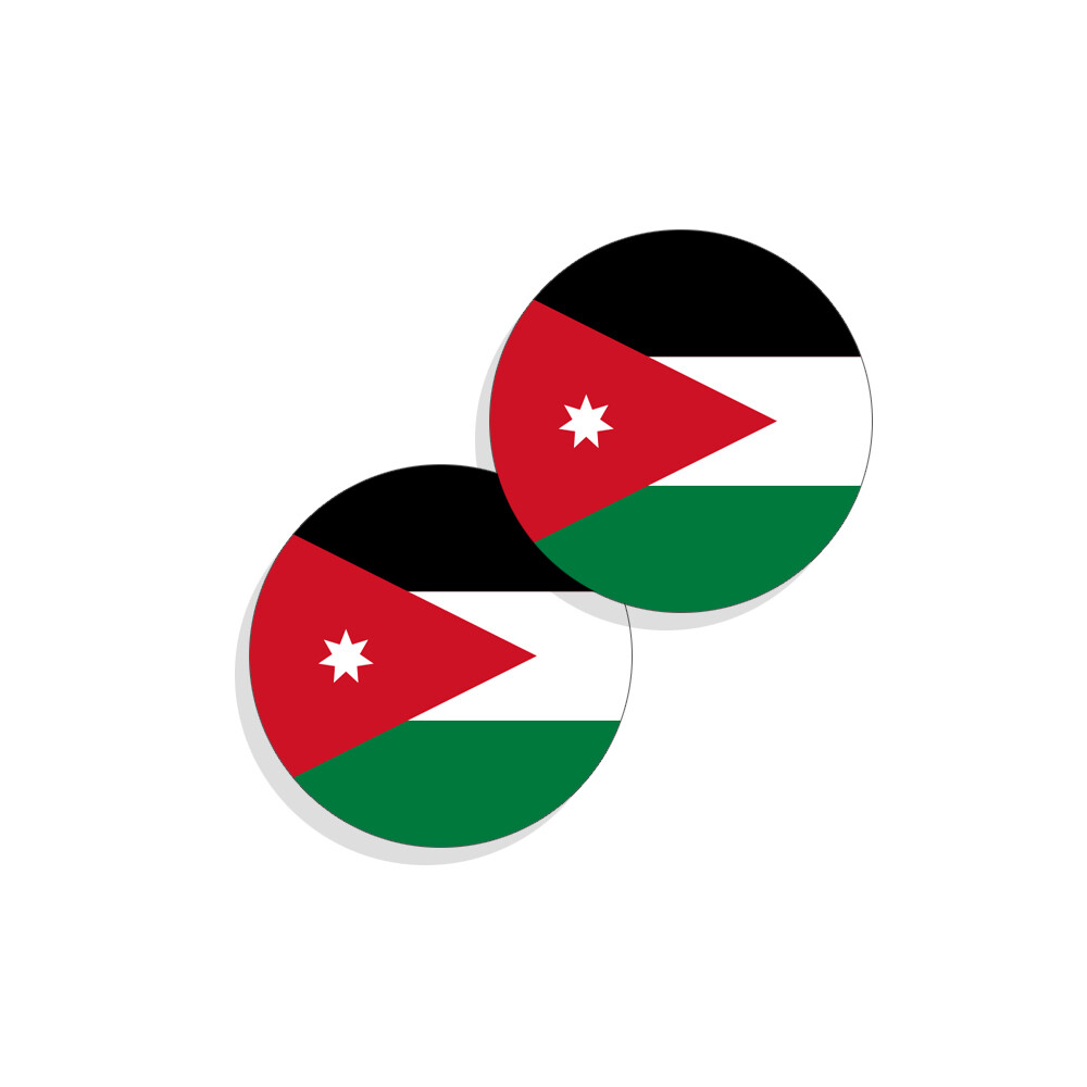 Jordan Flag Stickers Flag Decals Vinyl Round Indoor Outdoor Circles 4 pack
