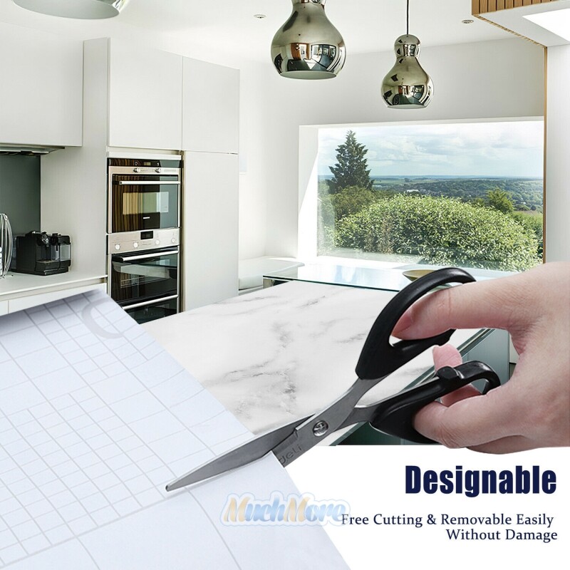 PVC Marble Contact Paper Self Adhesive Peel & Stick Kitchen Countertop Wallpaper