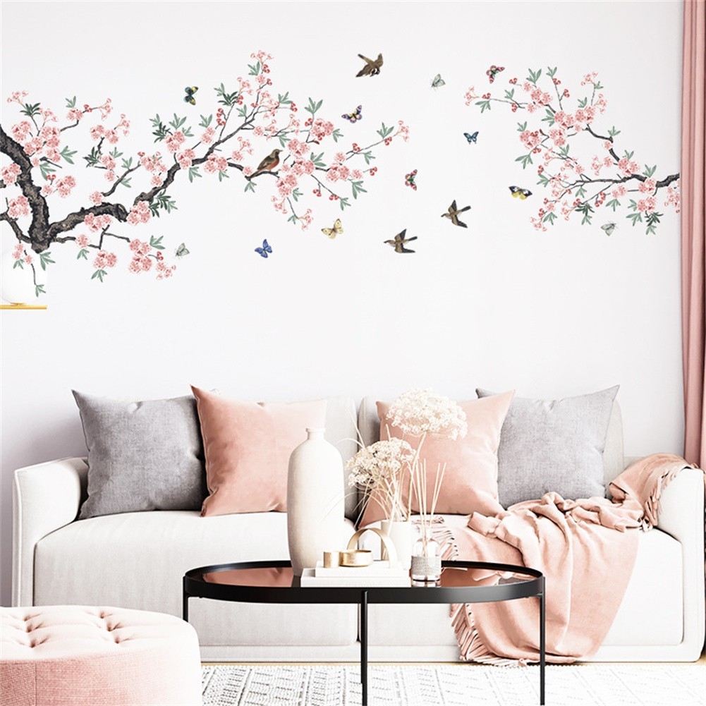 Easy To Apply Bedroom Living Room Branch Bird Stickers Bedroom Wall Stickers