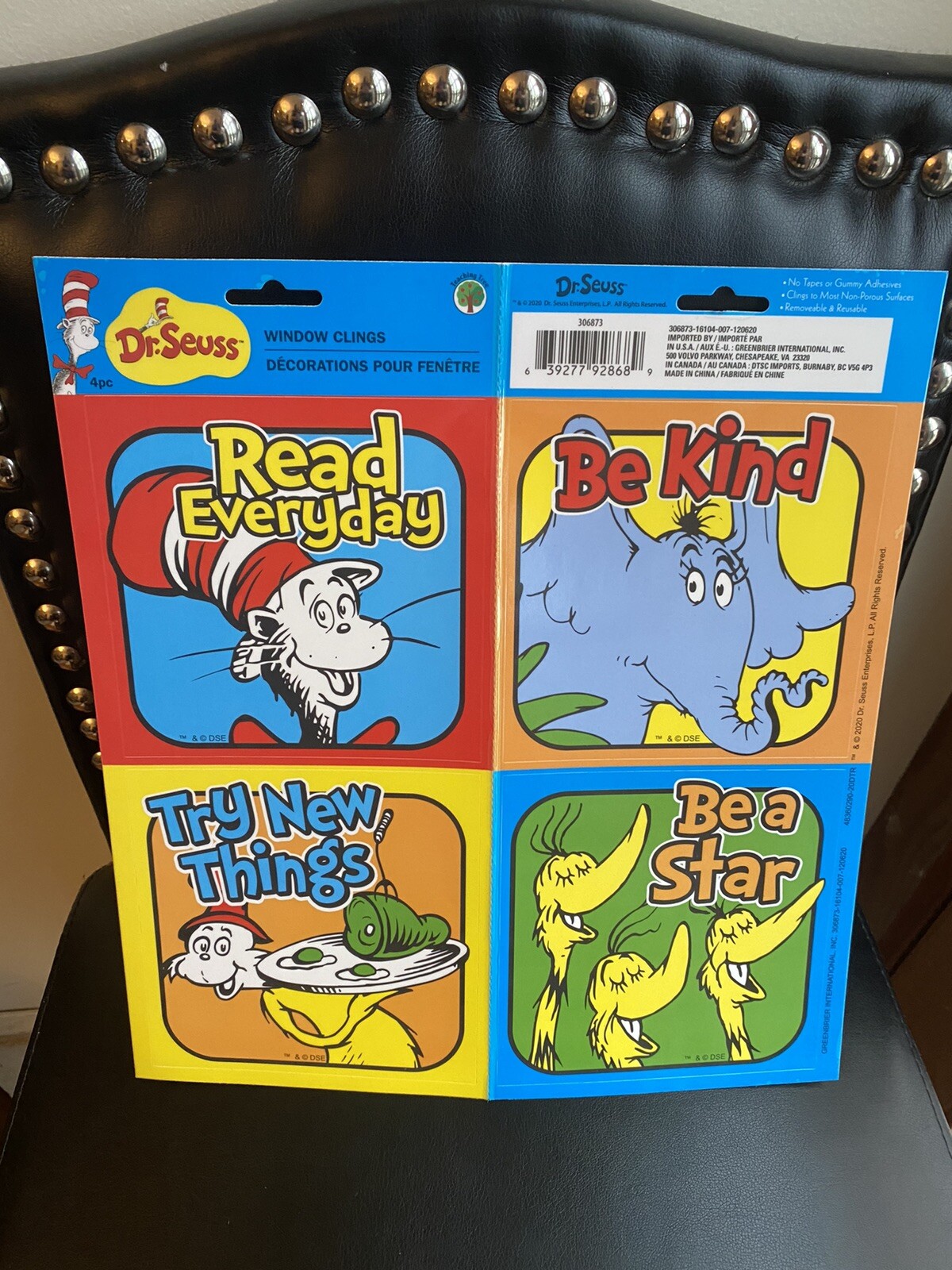 NEW Dr Suess Vinyl Window Sticker Clings Decorations REMOVABLE • REUSABLE