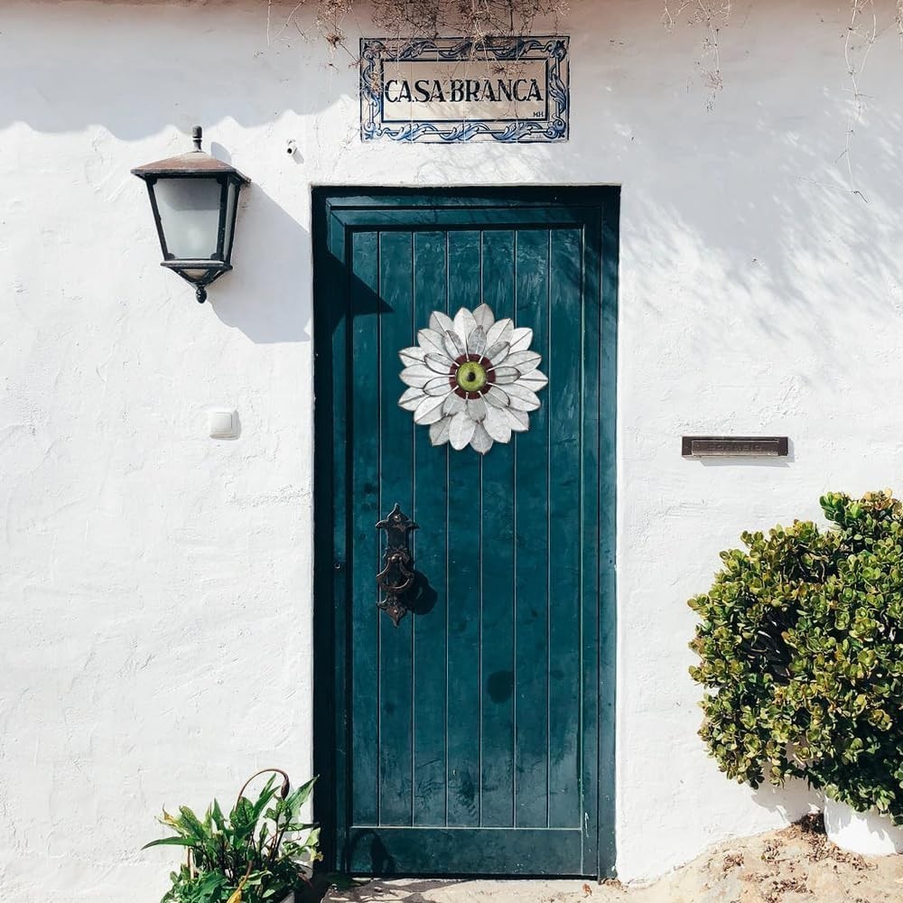 Metal Wall Decor Flower Art 11" Rustic Boho Bedroom Patio