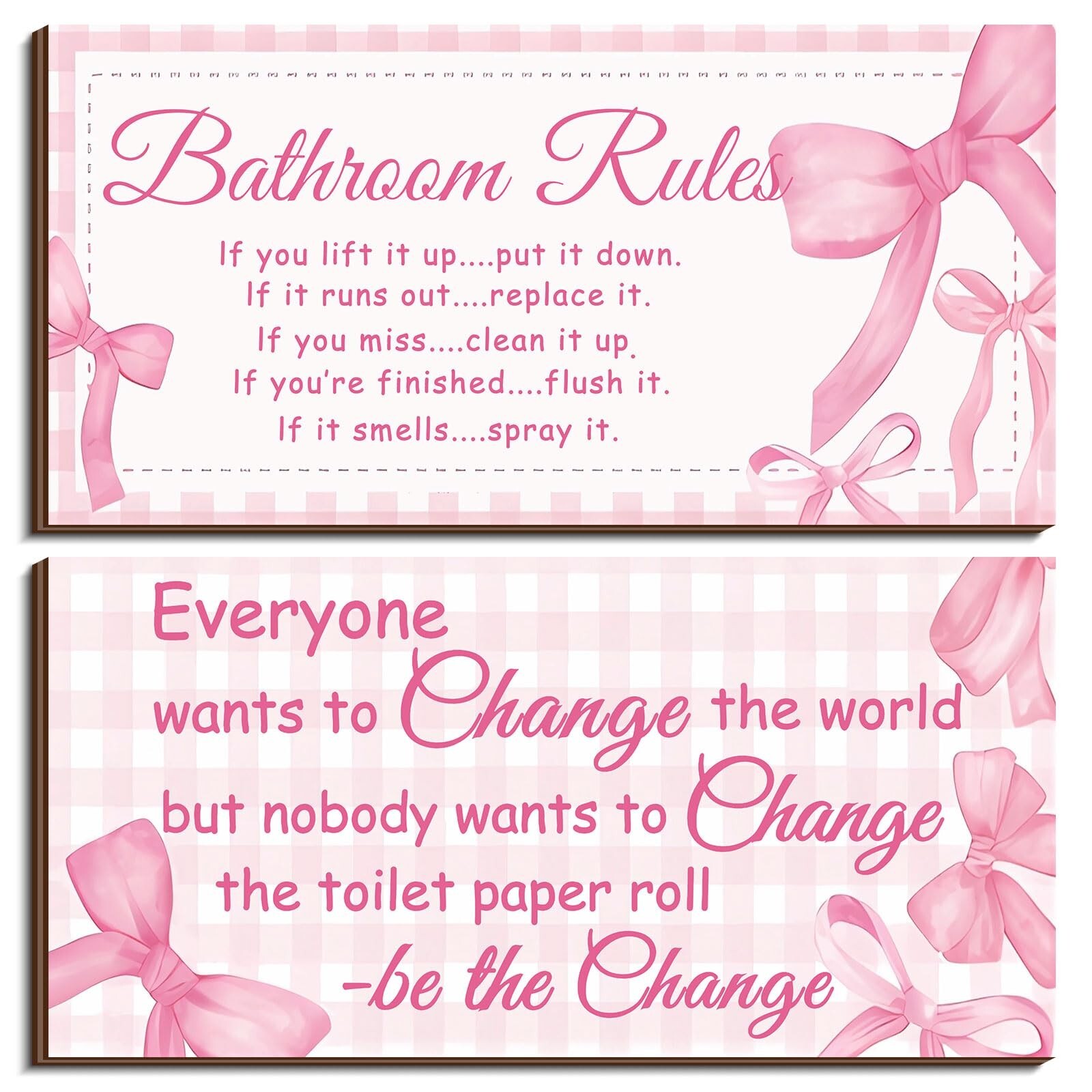 Jetec 2 Pieces Funny Bathroom Signs Bathroom Wall Decor Toilet Wall Accessori…