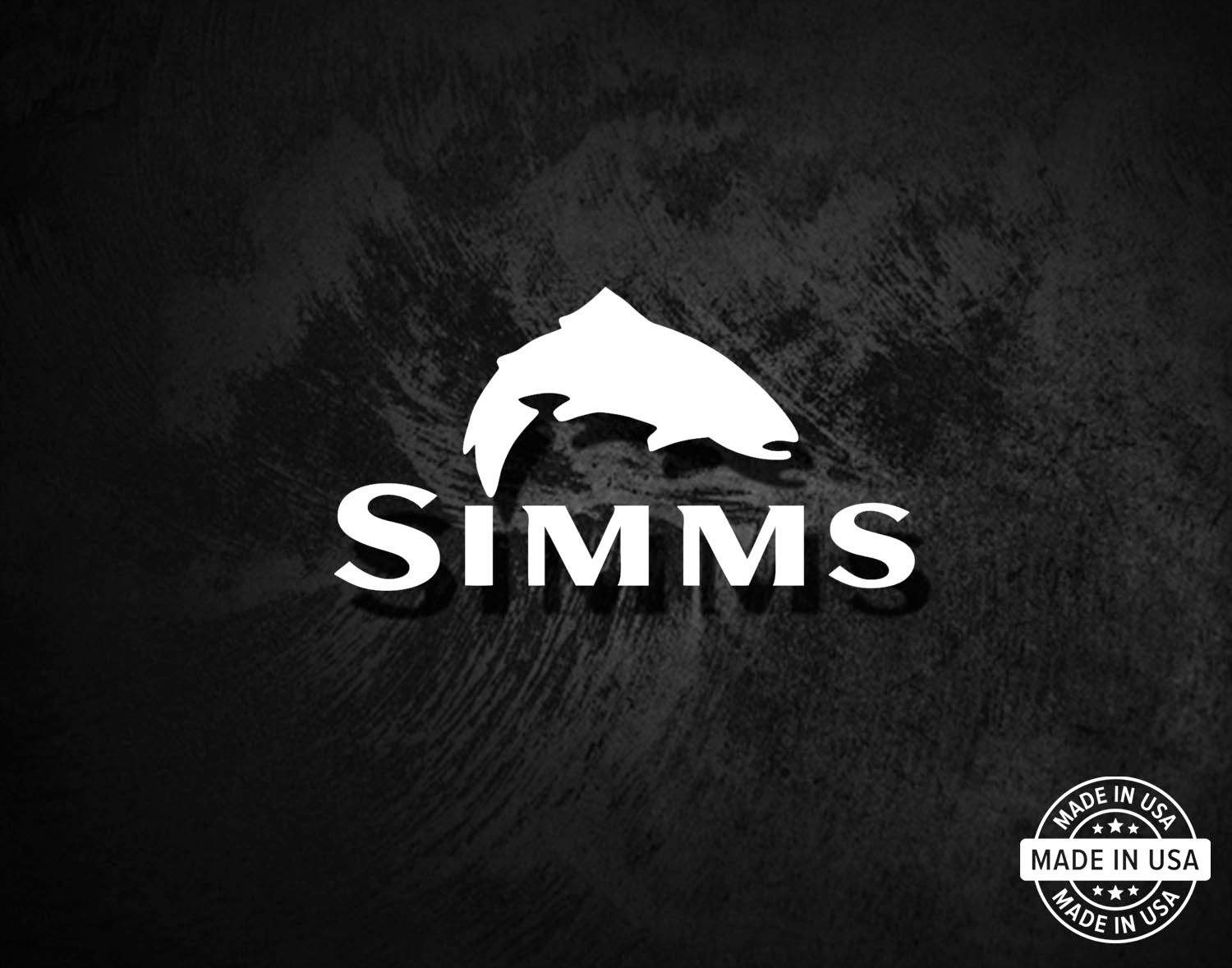 Simms Fly Fishing Logo Decal, Vinyl Die Cut Sticker, 100% Made In USA