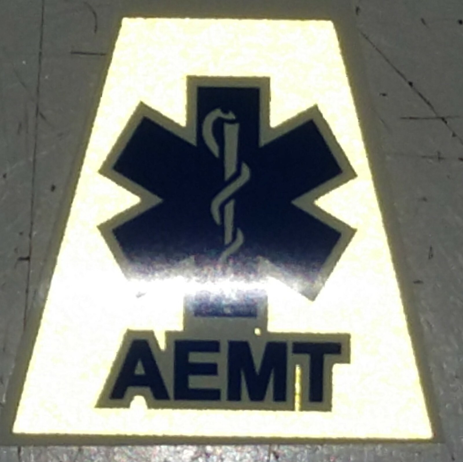 Reflective Fluorescent Yellow EMS EMT PARAMEDIC Tetrahedron Helmet Decal YouPick