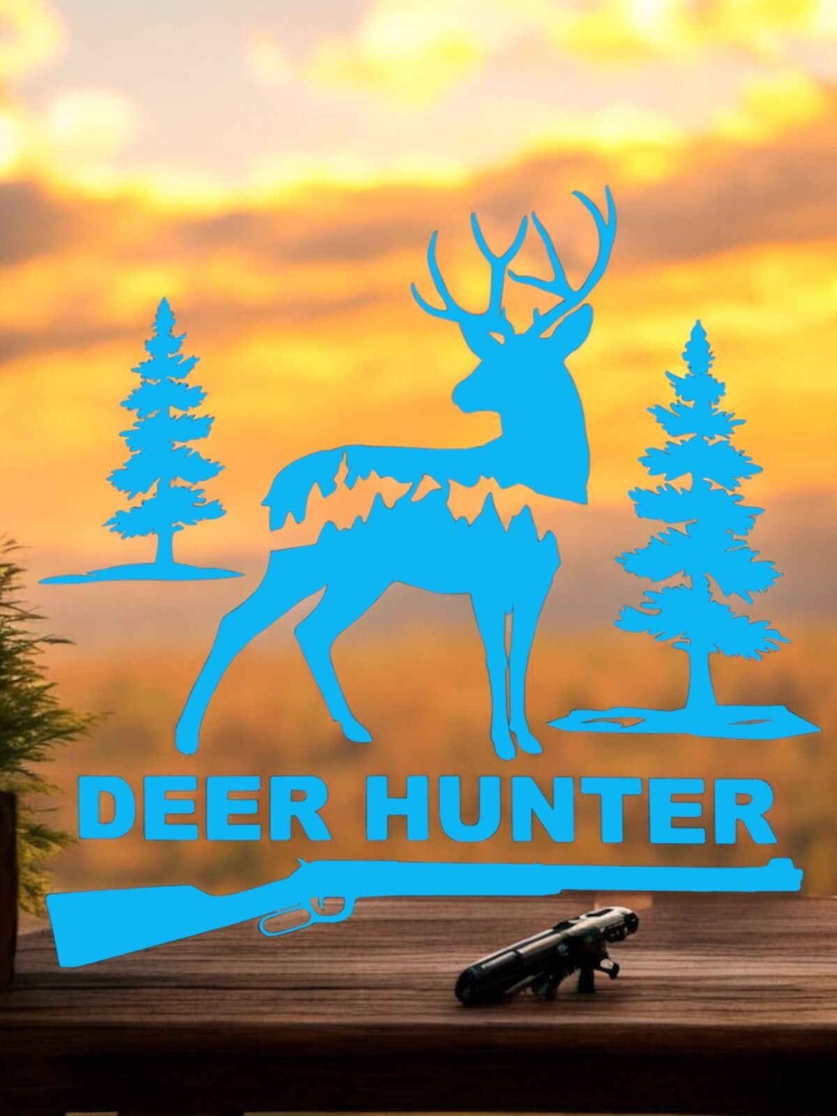 DEER HUNTER DECAL FOR ATV Car Truck SUV Bumper Wall Laptop window sm l