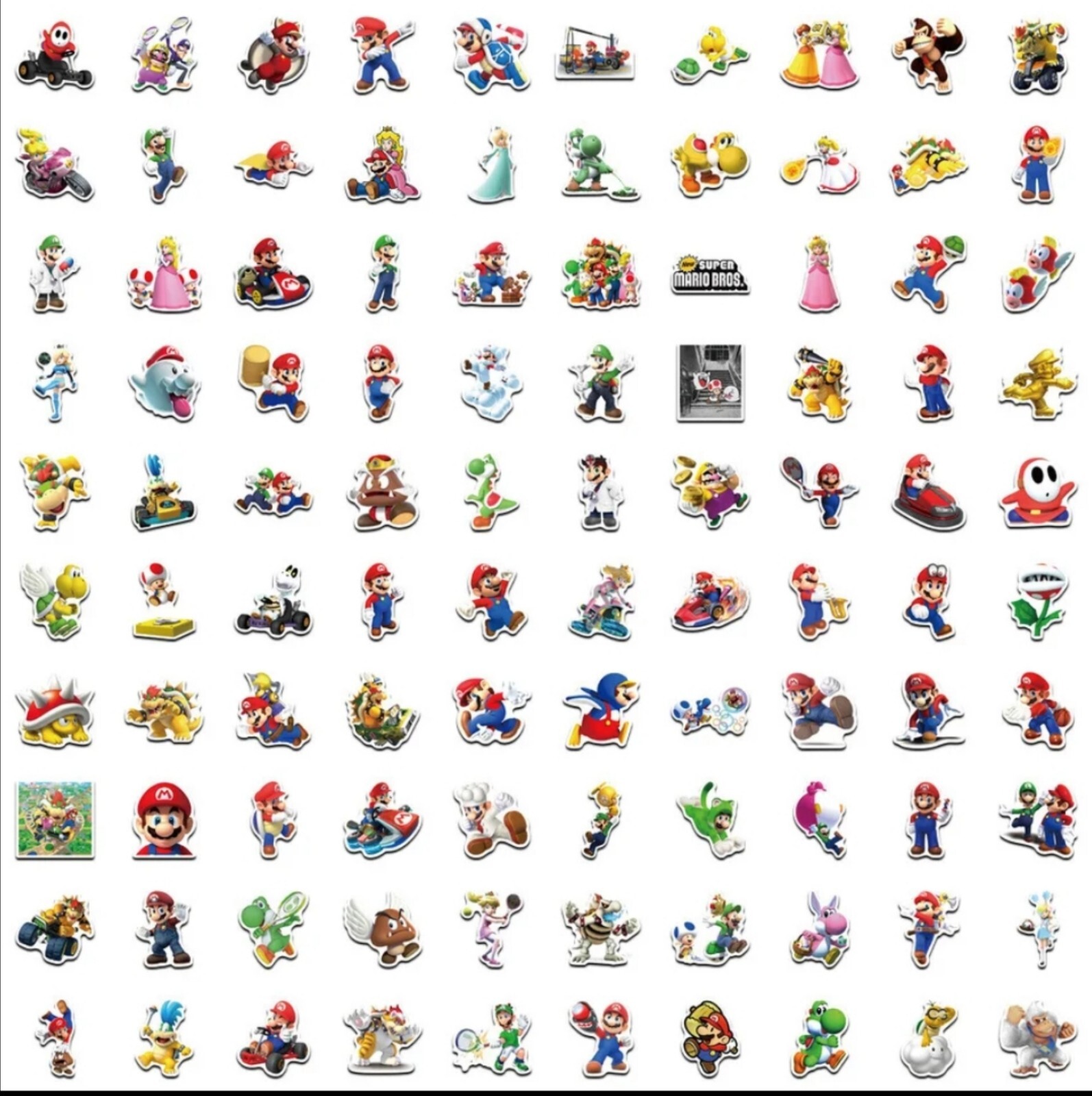 10 PCS Mario Party Super Mario Video Game Characters Stickers BRAND NEW