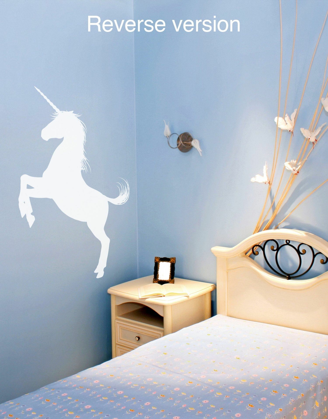 Girl’s bedroom Unicorn Wall Decal Sticker. Fantasy Silhouette. #6108