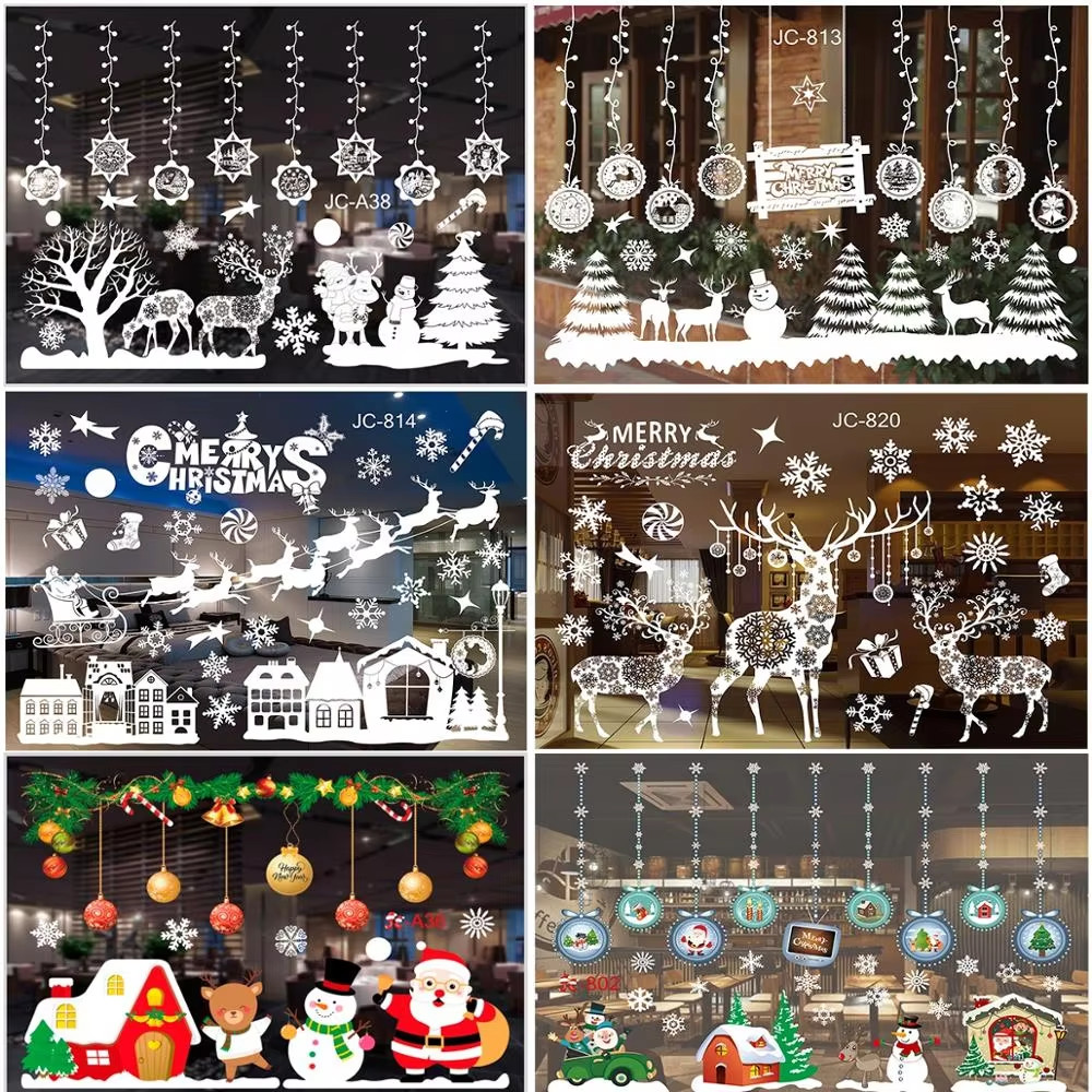 Christmas Window Stickers Christmas Wall Sticker Kids Room Wall Decals Merry Chr