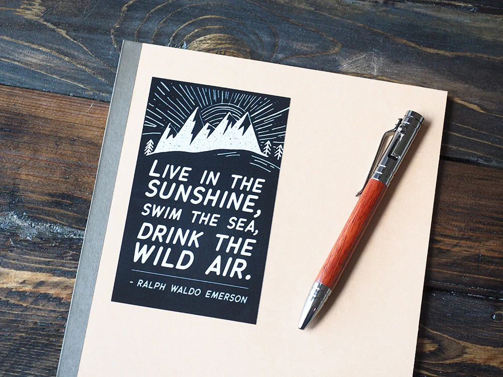 Emerson Quote Sticker – Black Rectangular