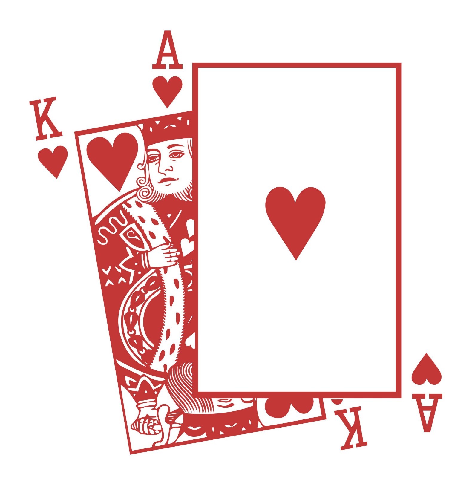 King and Ace of Hearts Playing Card Poker Blackjack Vinyl Wall Sticker Decal