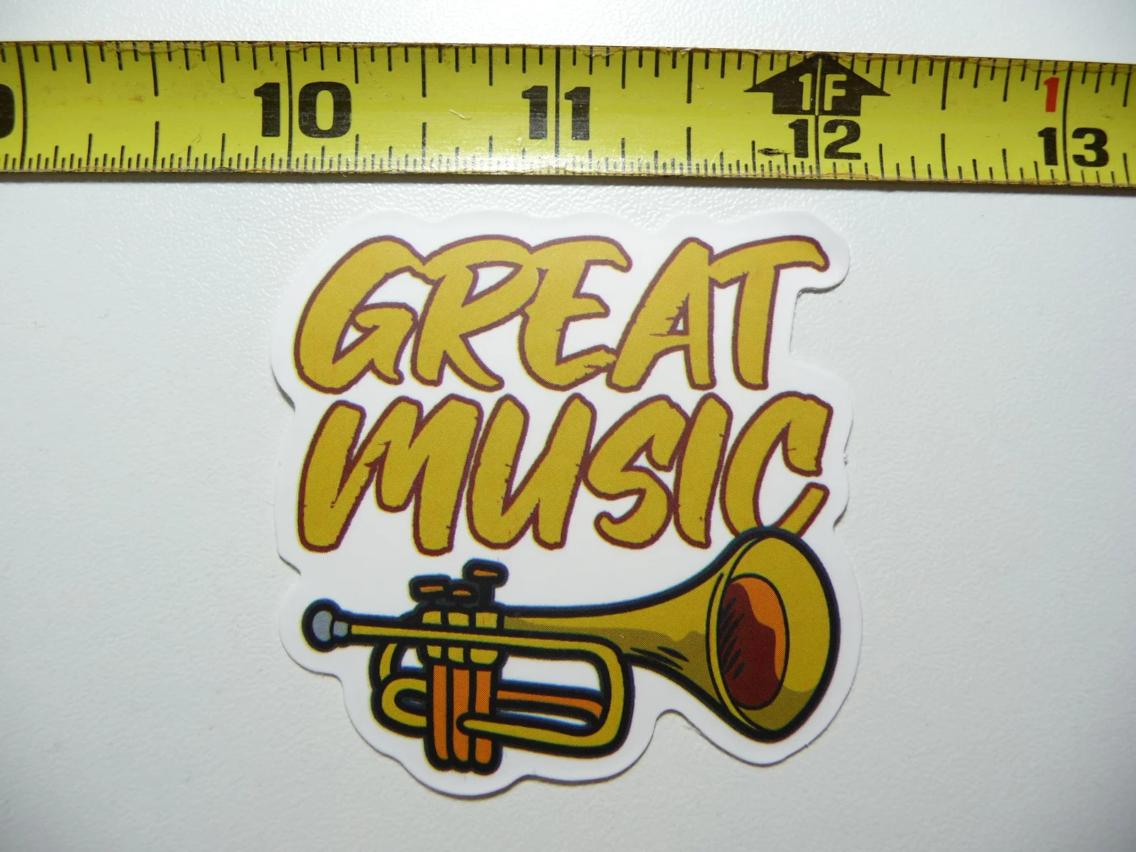 TRUMPET FAN MUSIC SMALL STICKER DECAL BAND CONCERT HALL MUSICAL FUNNY