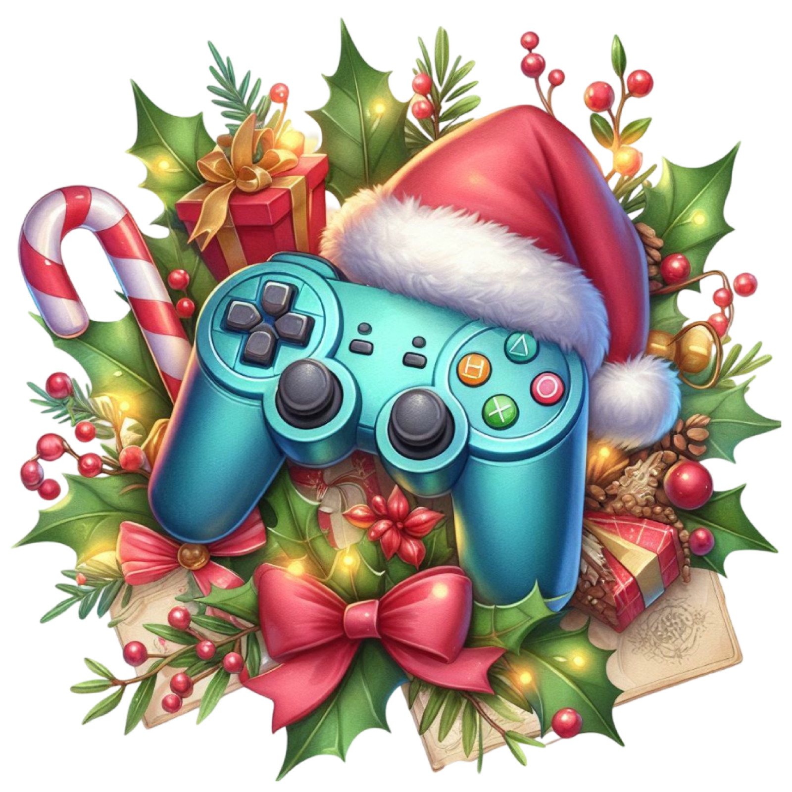 Christmas Game Controller Wall Decal Sticker 18X18cm Large