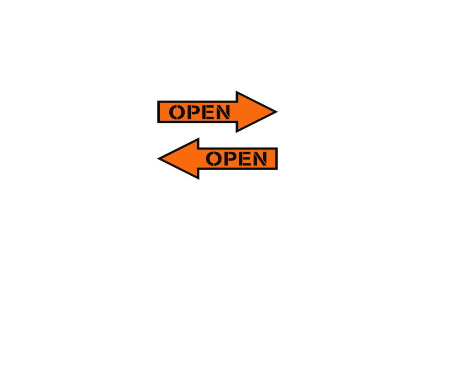 OPEN ARROW (2X) MILITARY AIRCRAFT Vinyl Decal 1 LEFT & 1 RIGHT ARROW