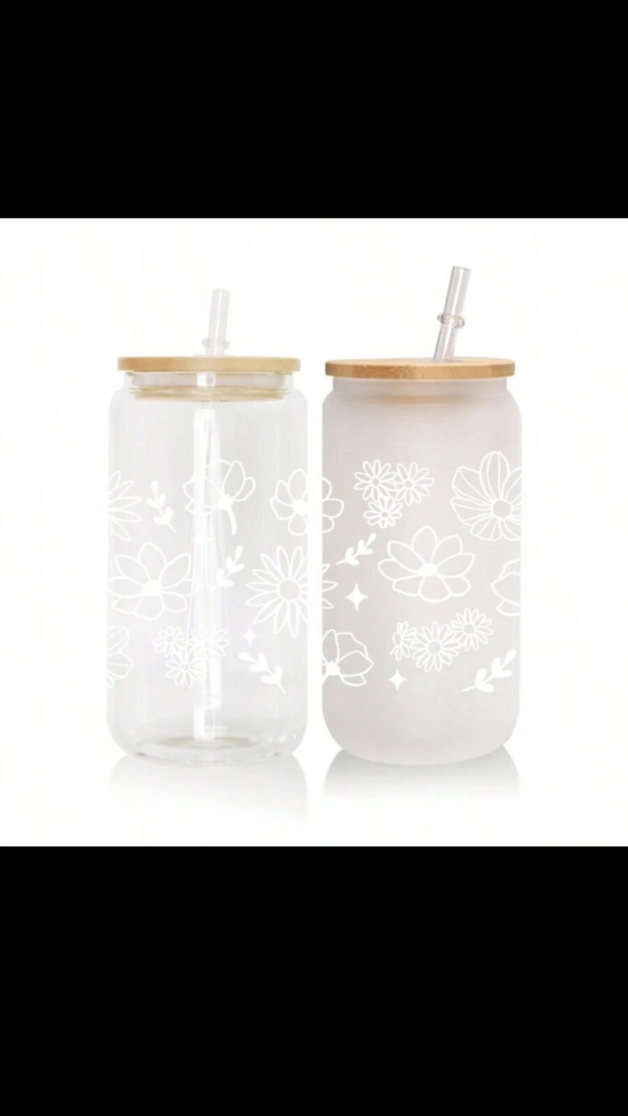 4 Flower UV Dtf Transfer Sticker Waterproof – 16OZ Glass Cup Wrap