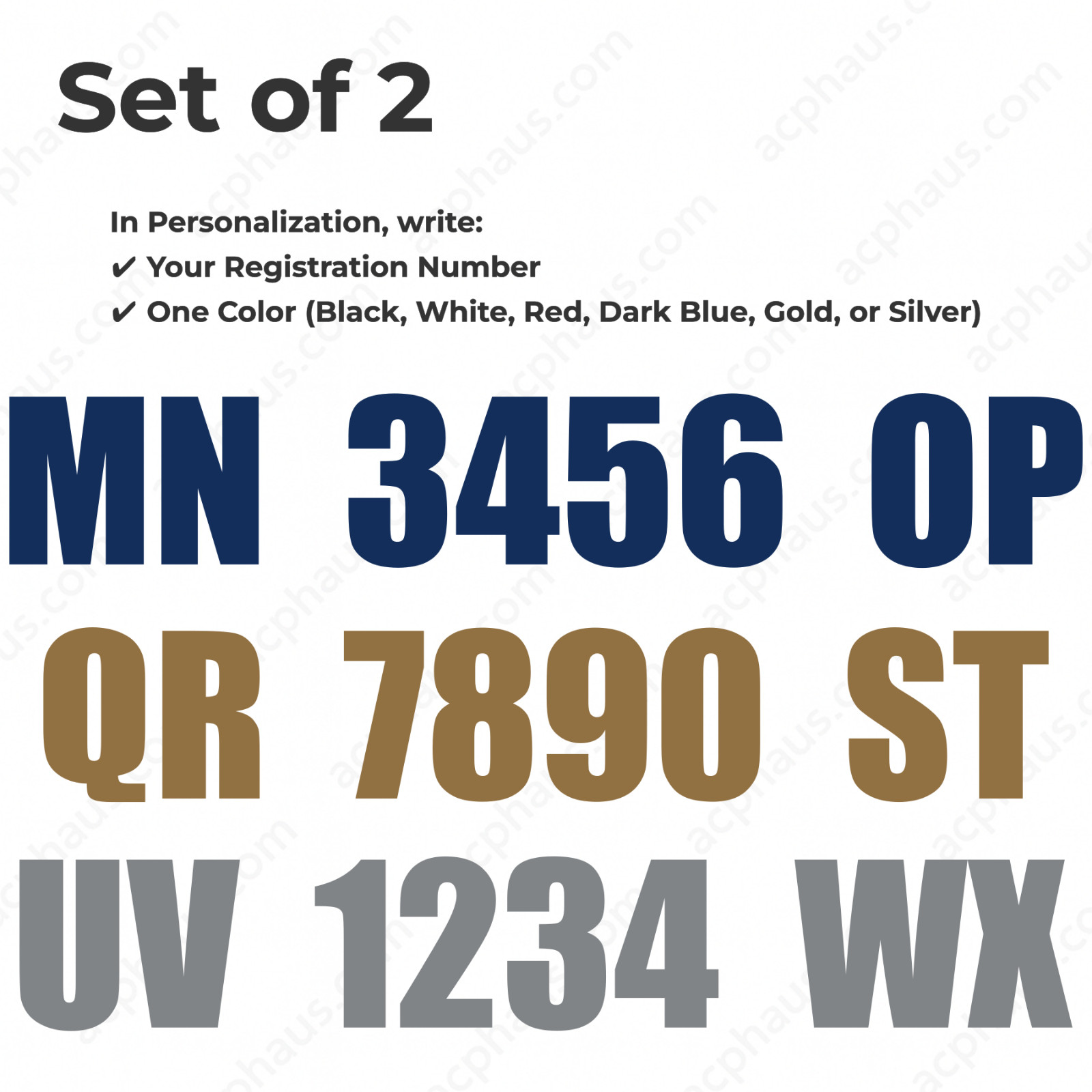 Boat Registration Numbers Decals – Custom ORACAL 751C Vinyl – Right & Left Set