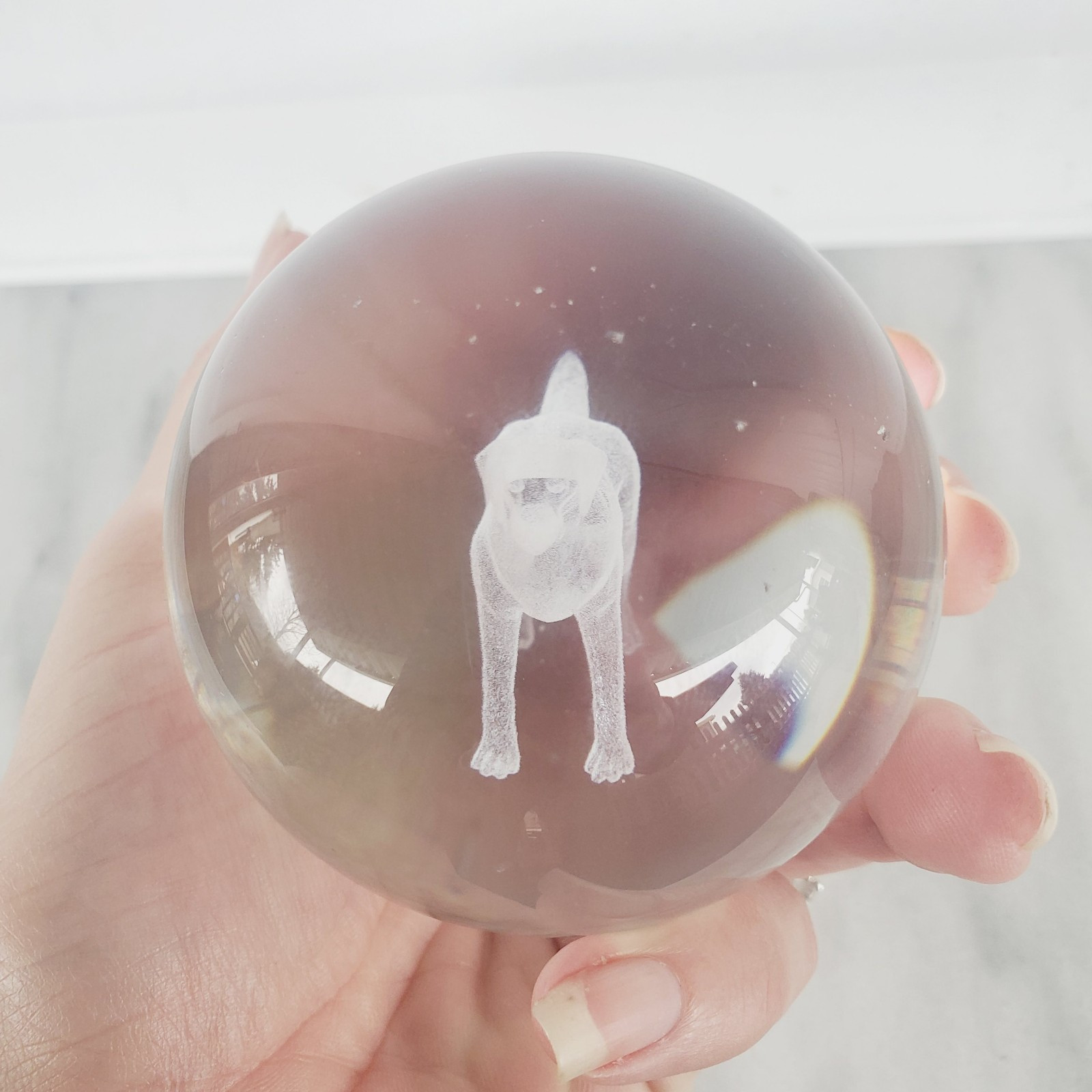3D Medium Dog Crystal Ball Laser Engraved Home Decoration Living Room Bedroom