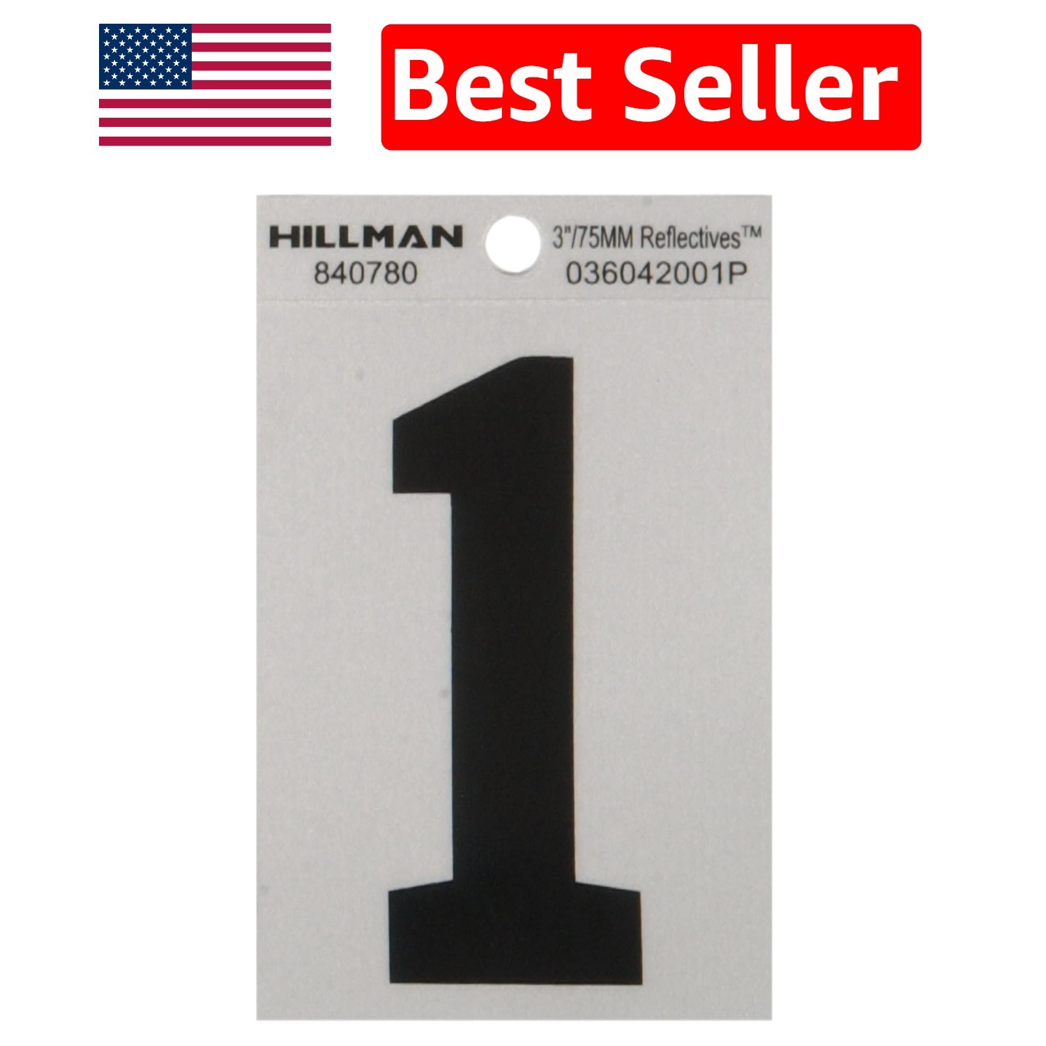 3" Black & Silver Reflective Adhesive Number 1 – Stylish Visibility Solution
