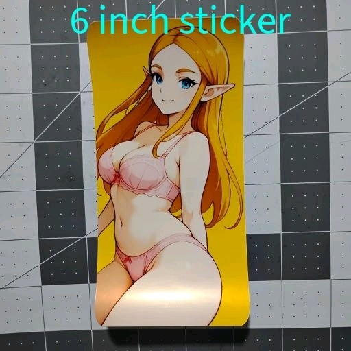 Lot Of 5 Anime Waifu Zelda Vinyl Ecchi Lewd Decal 6 Inch Waterproof Sticker Set