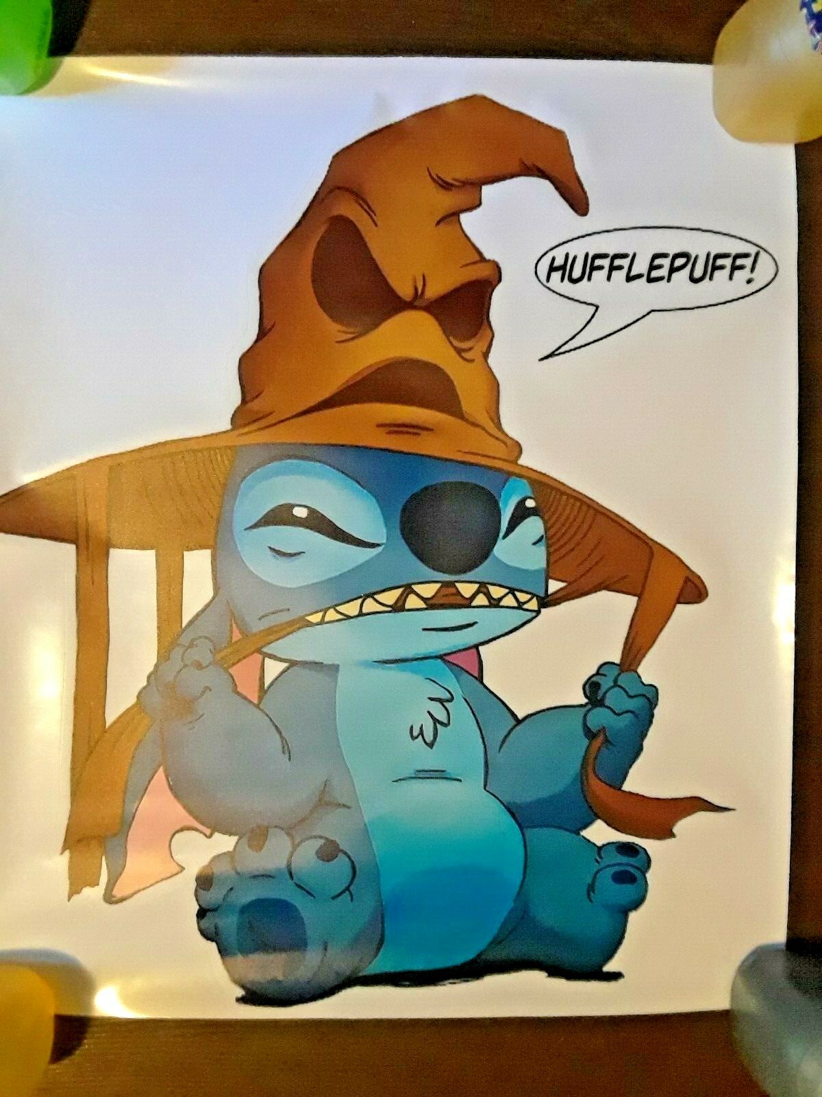 Baby stitch large wall decal vinyl sticker. with Harry Potter hat. wall art
