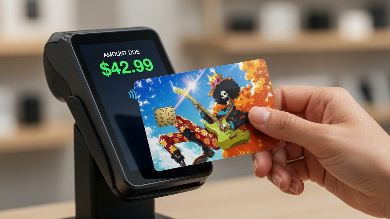 Brook Playing Electric Guitar One Piece Debit Card Credit Card Skin